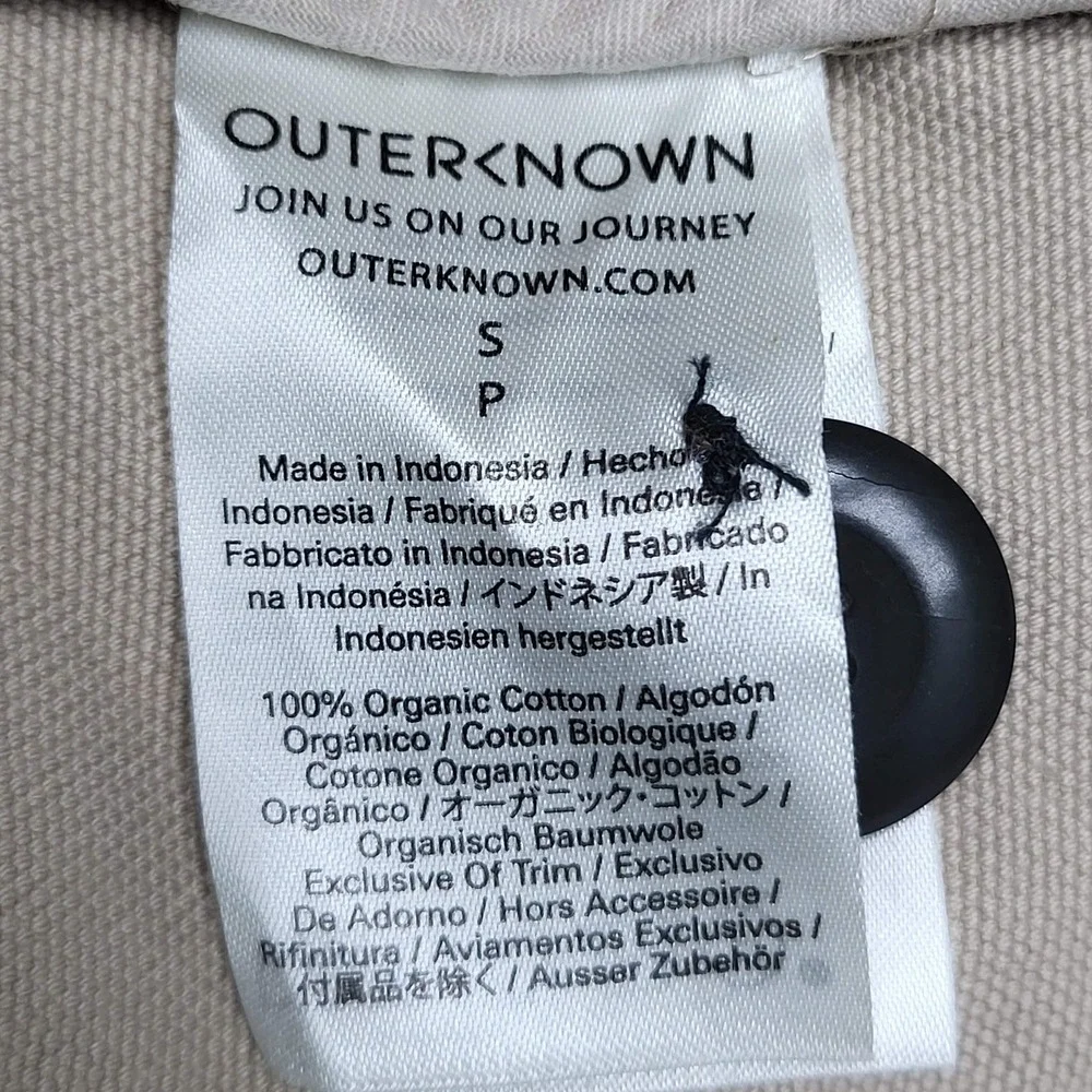 VINTAGE Outerknown Men Button Up Shirt S Beige‎ Canvas Chore Field Trench Y2K